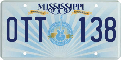 MS license plate OTT138