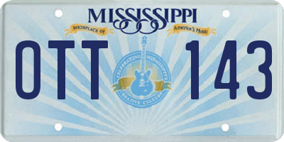 MS license plate OTT143