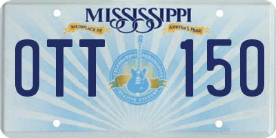 MS license plate OTT150