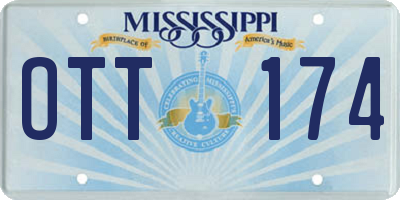 MS license plate OTT174