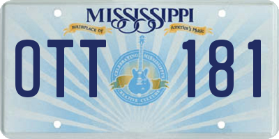 MS license plate OTT181