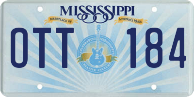 MS license plate OTT184