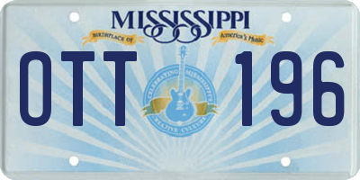 MS license plate OTT196
