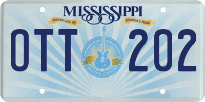 MS license plate OTT202