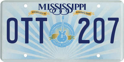 MS license plate OTT207