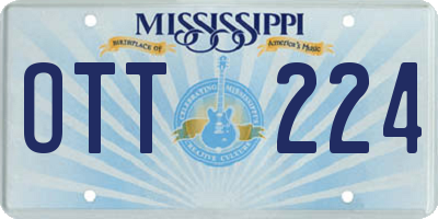 MS license plate OTT224