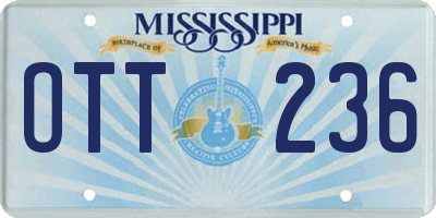 MS license plate OTT236
