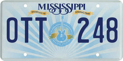 MS license plate OTT248