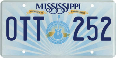 MS license plate OTT252