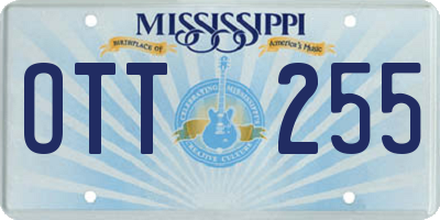 MS license plate OTT255