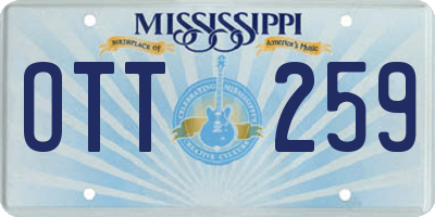 MS license plate OTT259