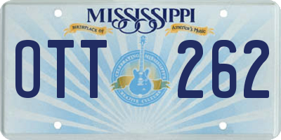 MS license plate OTT262