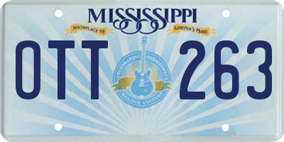MS license plate OTT263