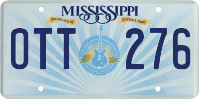 MS license plate OTT276