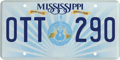 MS license plate OTT290