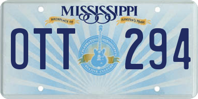 MS license plate OTT294