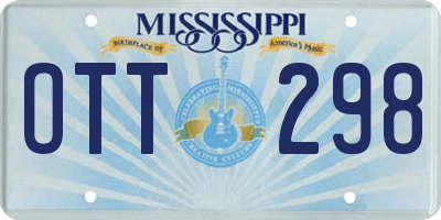 MS license plate OTT298