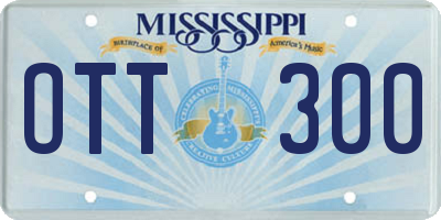 MS license plate OTT300