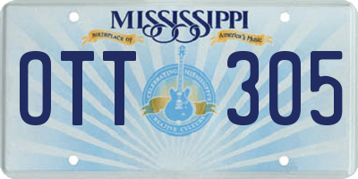 MS license plate OTT305