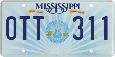 MS license plate OTT311