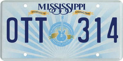 MS license plate OTT314