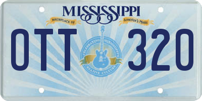 MS license plate OTT320