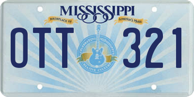 MS license plate OTT321