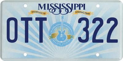 MS license plate OTT322