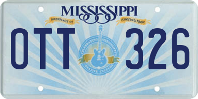 MS license plate OTT326