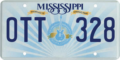MS license plate OTT328