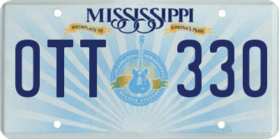 MS license plate OTT330
