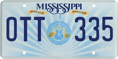 MS license plate OTT335