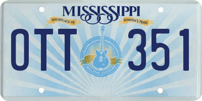MS license plate OTT351
