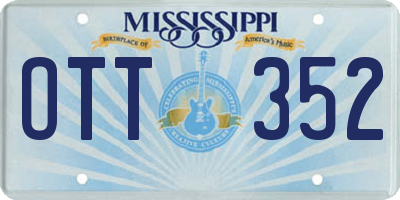 MS license plate OTT352