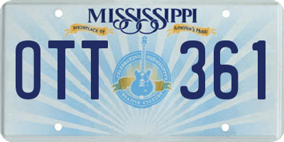 MS license plate OTT361