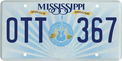MS license plate OTT367