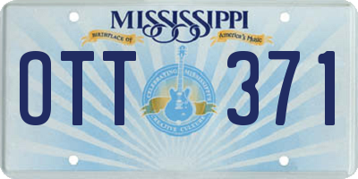 MS license plate OTT371
