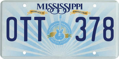 MS license plate OTT378