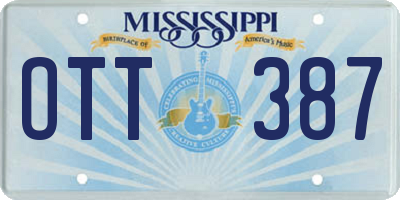 MS license plate OTT387