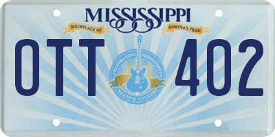 MS license plate OTT402