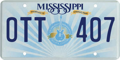 MS license plate OTT407