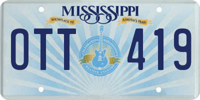 MS license plate OTT419