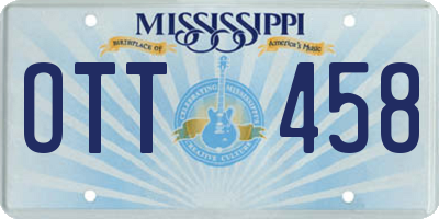 MS license plate OTT458