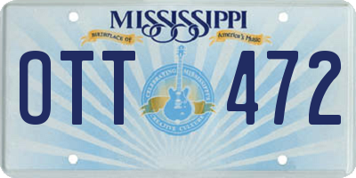 MS license plate OTT472