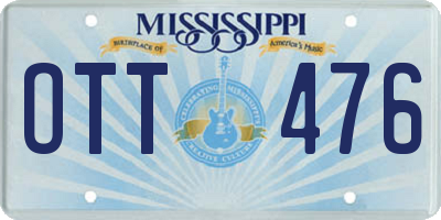 MS license plate OTT476