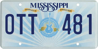 MS license plate OTT481