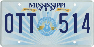 MS license plate OTT514