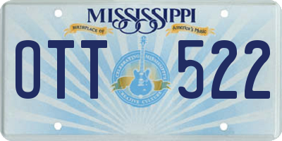 MS license plate OTT522