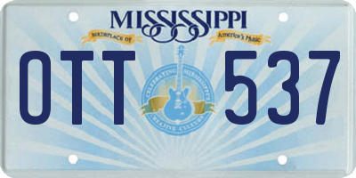 MS license plate OTT537