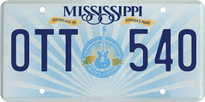 MS license plate OTT540